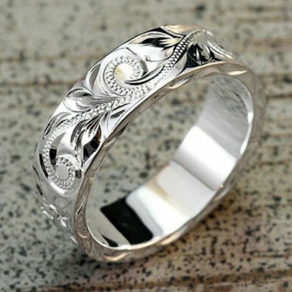 Beautiful Silver Feather Unisex Women's Men's Ring, Size 6 and 7 - Picture 2 of 3